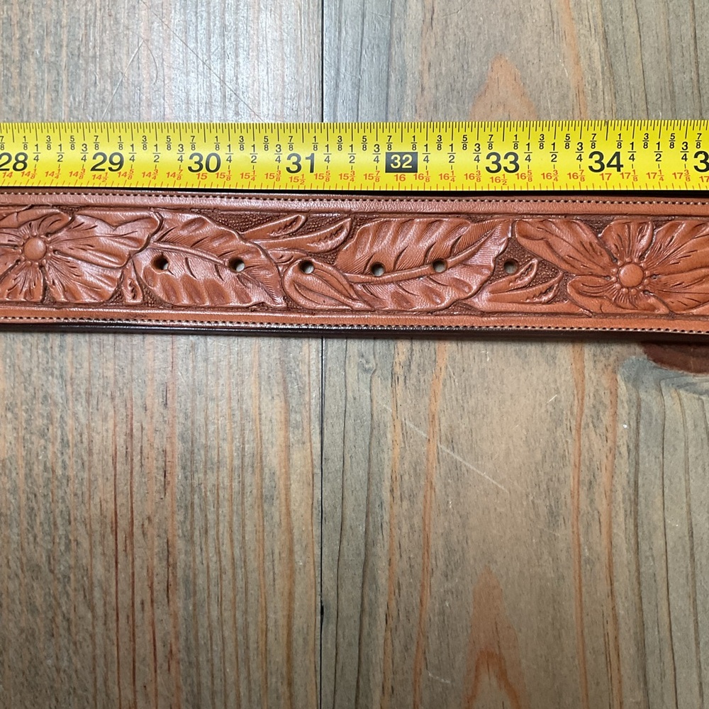 CUSTOM HANDMADE LEATHER INLAID BELT - Picture 8 of 10